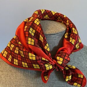 Vtg Red/Yellow/Black Scarf